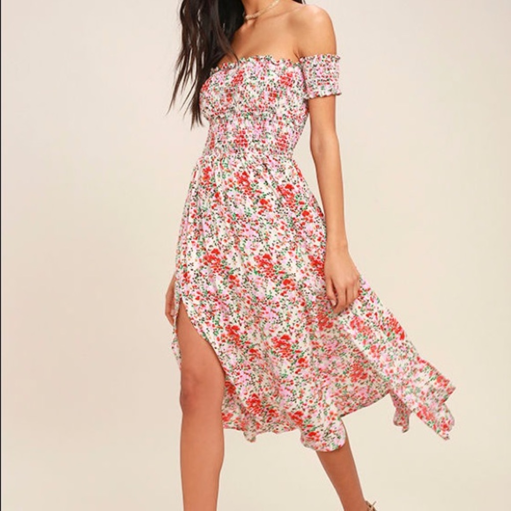 Floral Off The Shoulder Dress